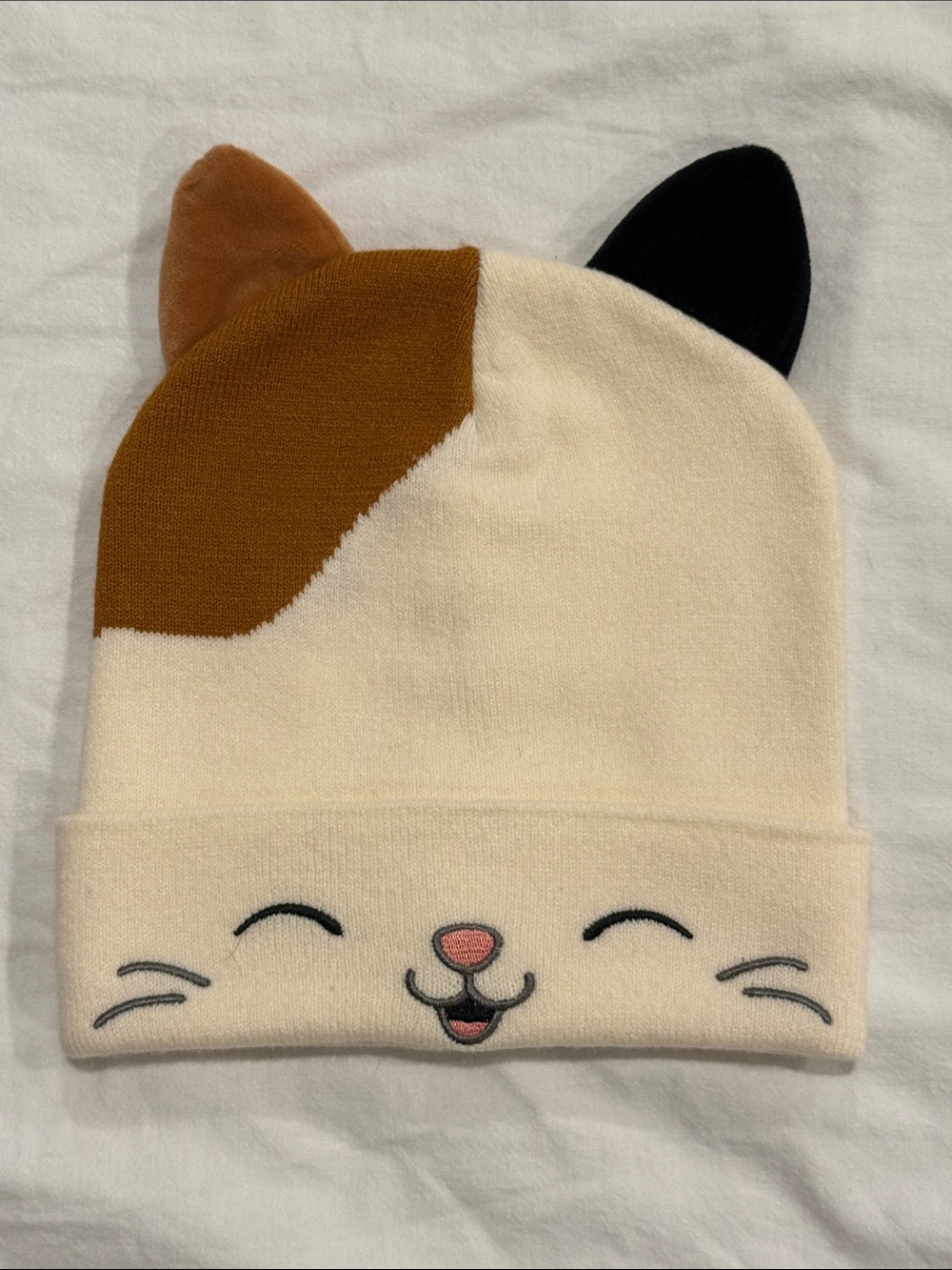 Squishmallows Cam the Cat Winter Beanie Hat with 3D Ears - OS